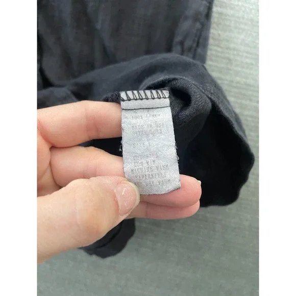 Cut Loose Tank Vest Women L Black 100% Linen Cropped Minimalist Lagenlook - Picture 4 of 9